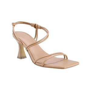 MARC FISHER Womens Beige Davia Square Toe Flare Slip On Slingback Sandal 5.5 M